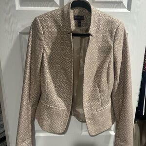 Long Tall Sally Cream Patterned Blazer